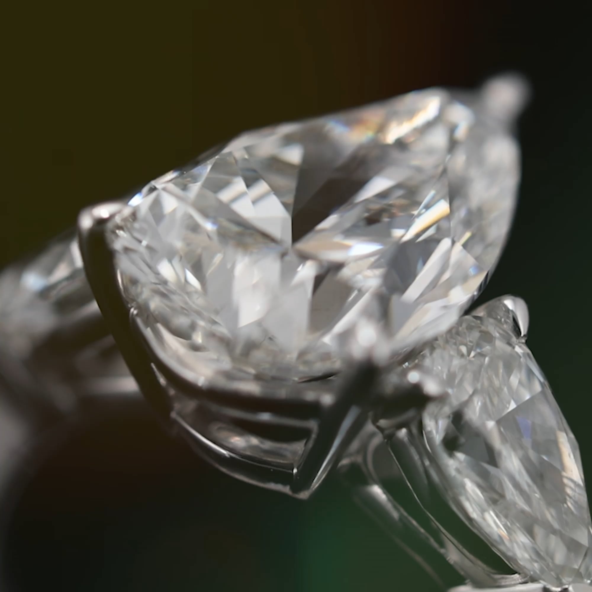 Pear Cut Lab Grown Diamond Engagement Ring