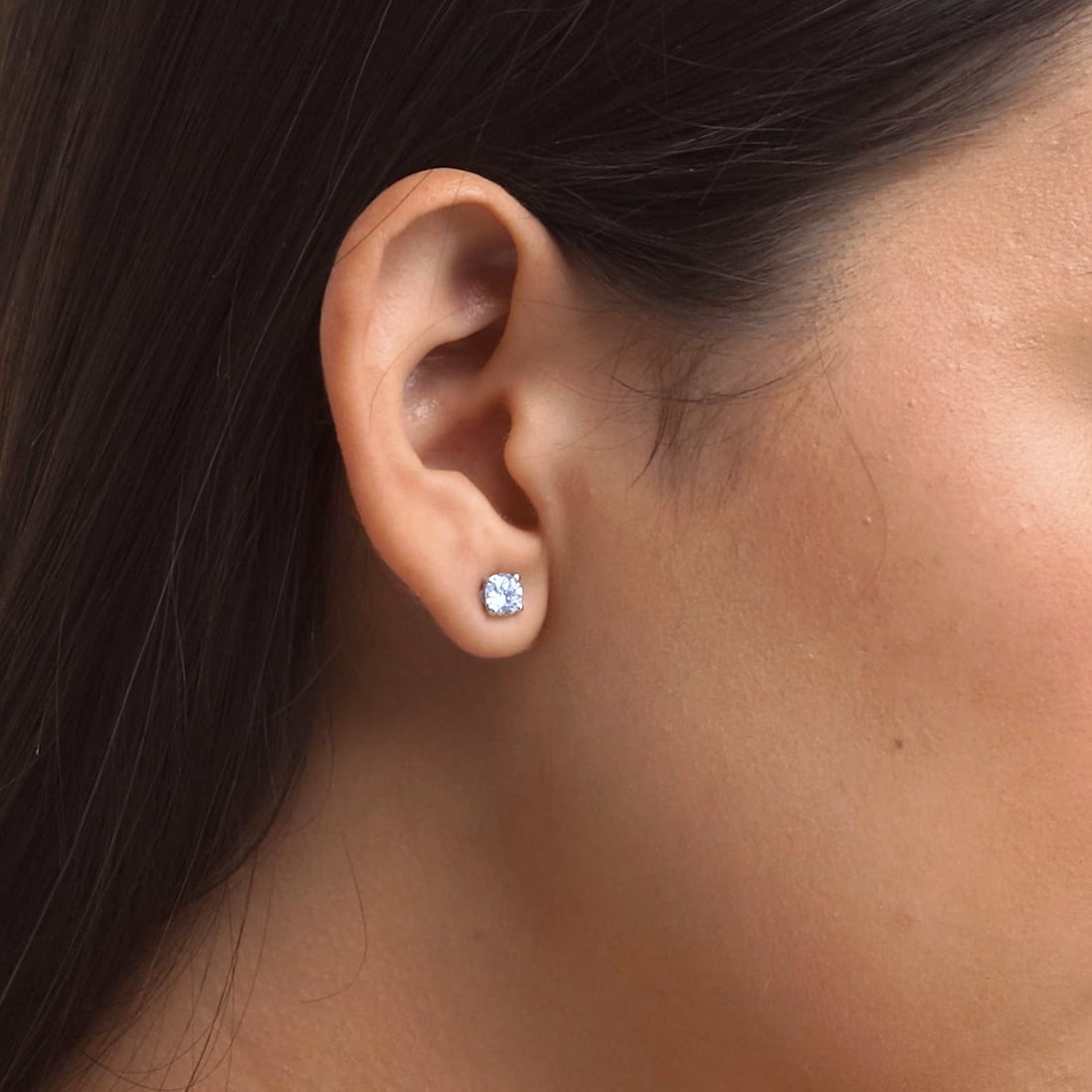 Classic Round Lab Grown Diamond Stud Earrings in Solid Gold