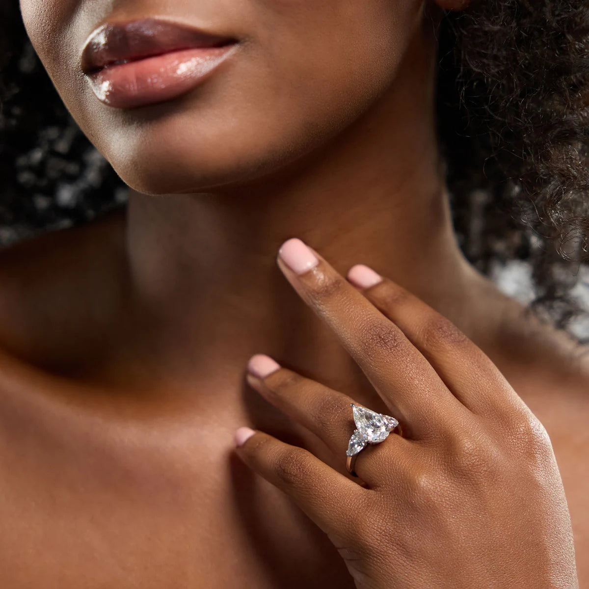 Pear Cut Lab Grown Diamond Engagement Ring