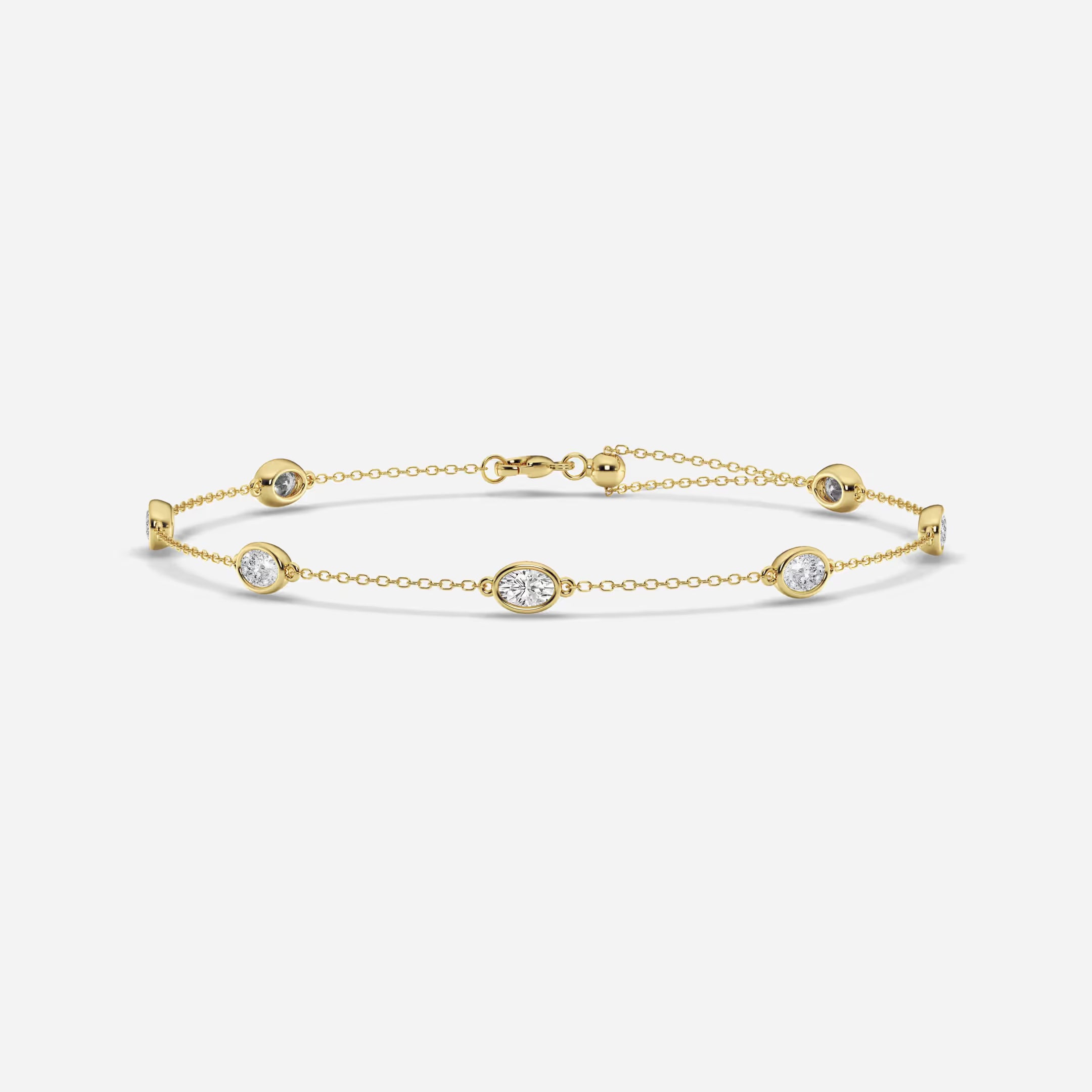Lunara Oval Lab Grown Diamond Bezel Set Anklet