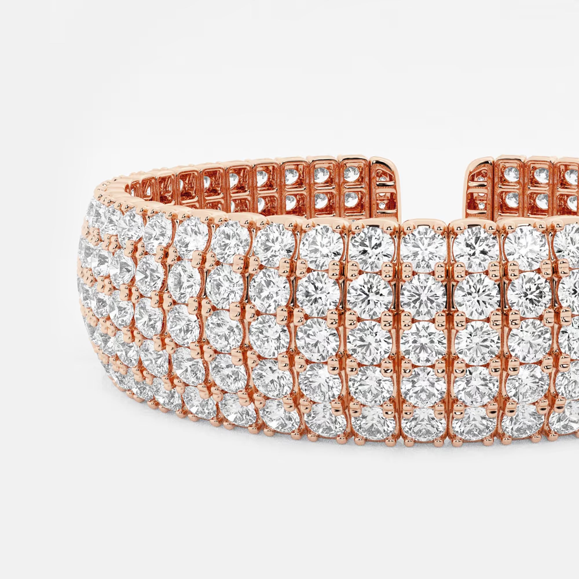 Imperial Shine Round Lab Grown Diamond Cuban Link Bracelet