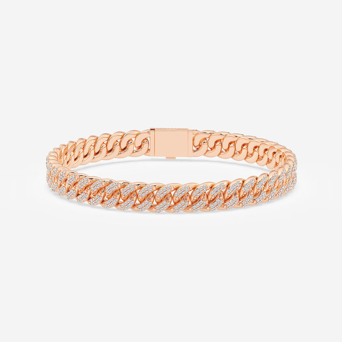 Imperial Shine Round Lab Grown Diamond Cuban Link Bracelet