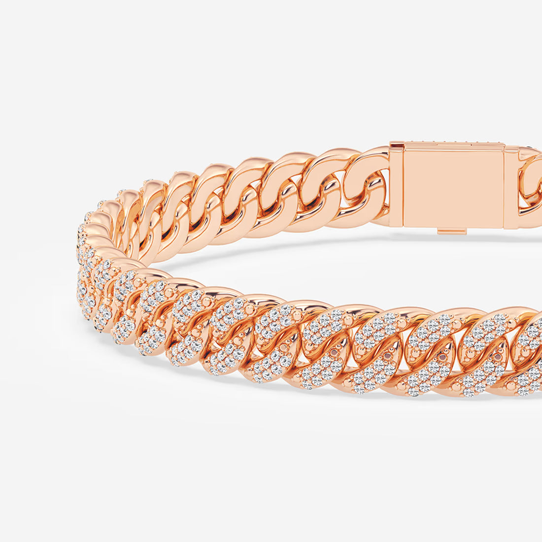 Imperial Shine Round Lab Grown Diamond Cuban Link Bracelet