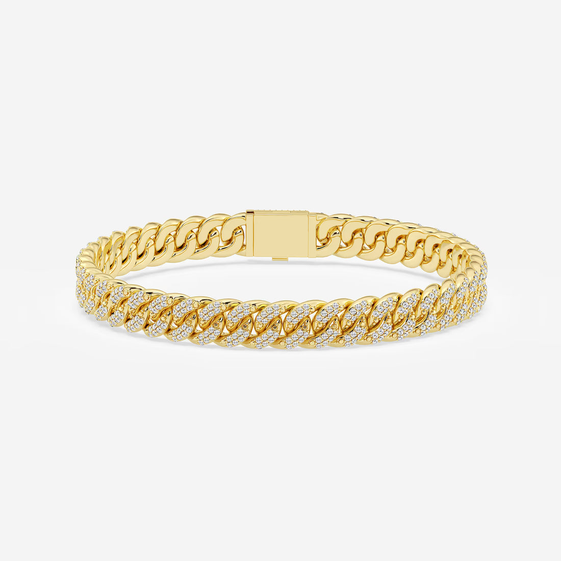 Imperial Shine Round Lab Grown Diamond Cuban Link Bracelet