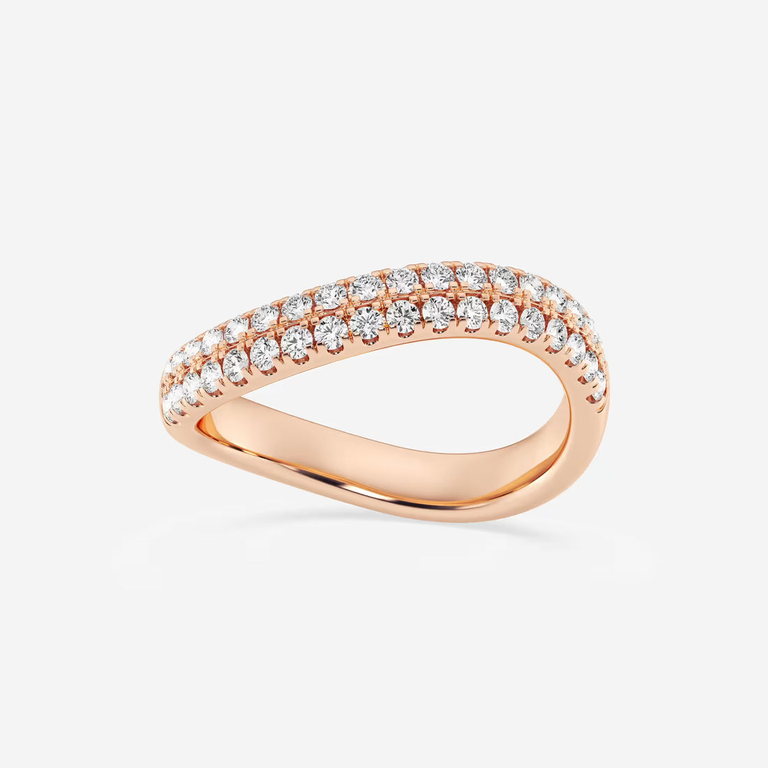 Swirléa Round Lab-Grown Diamond Double Row Stackable Ring