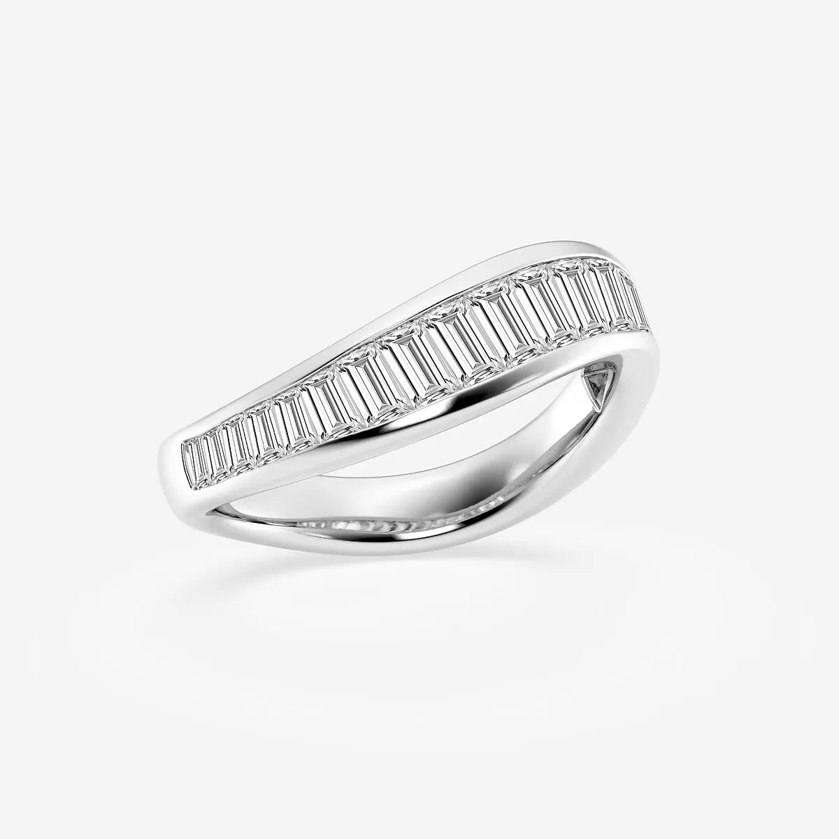Curvella Baguette Lab-Grown Diamond Curved Stackable Ring