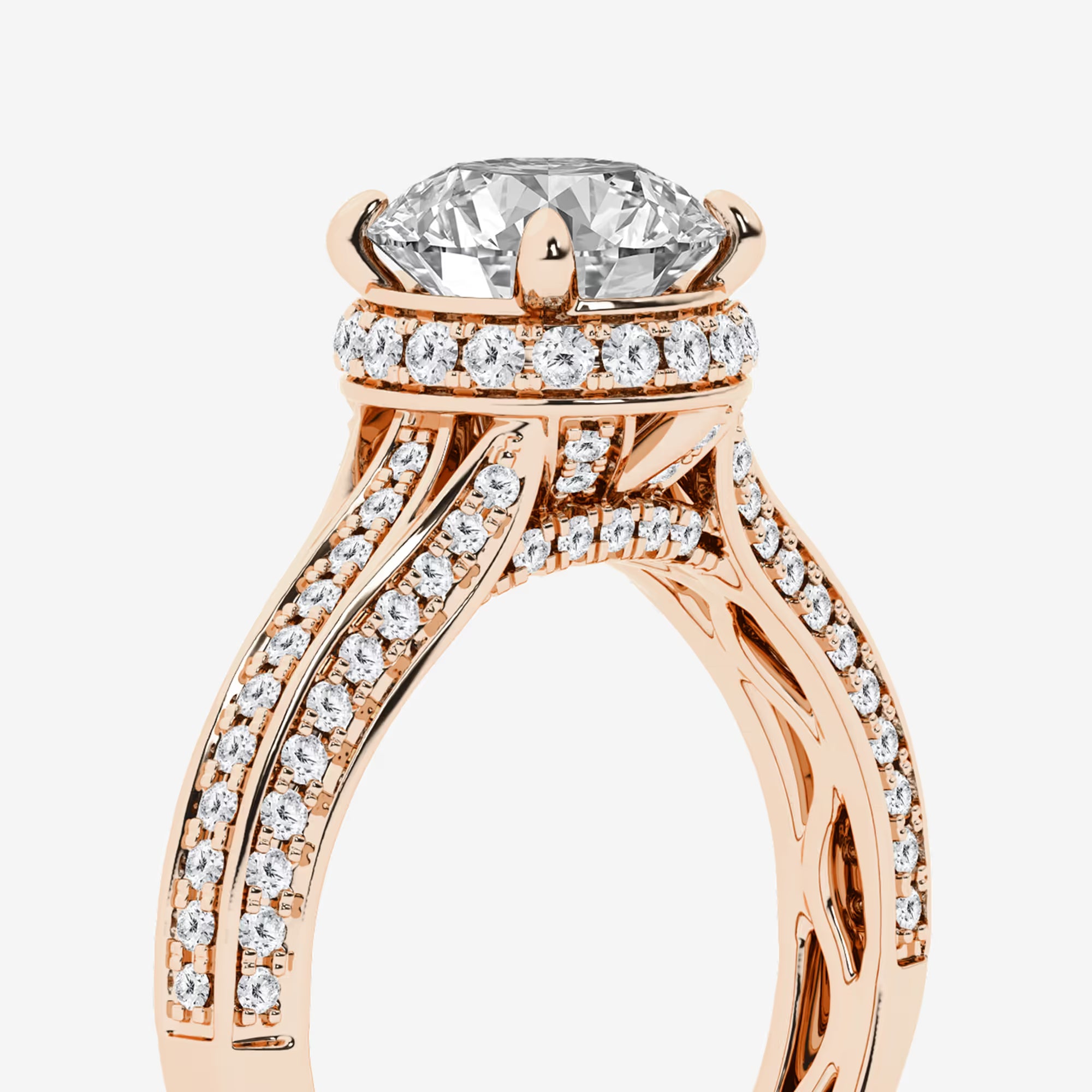 Round Cut Lab Grown Diamond Bridal Set