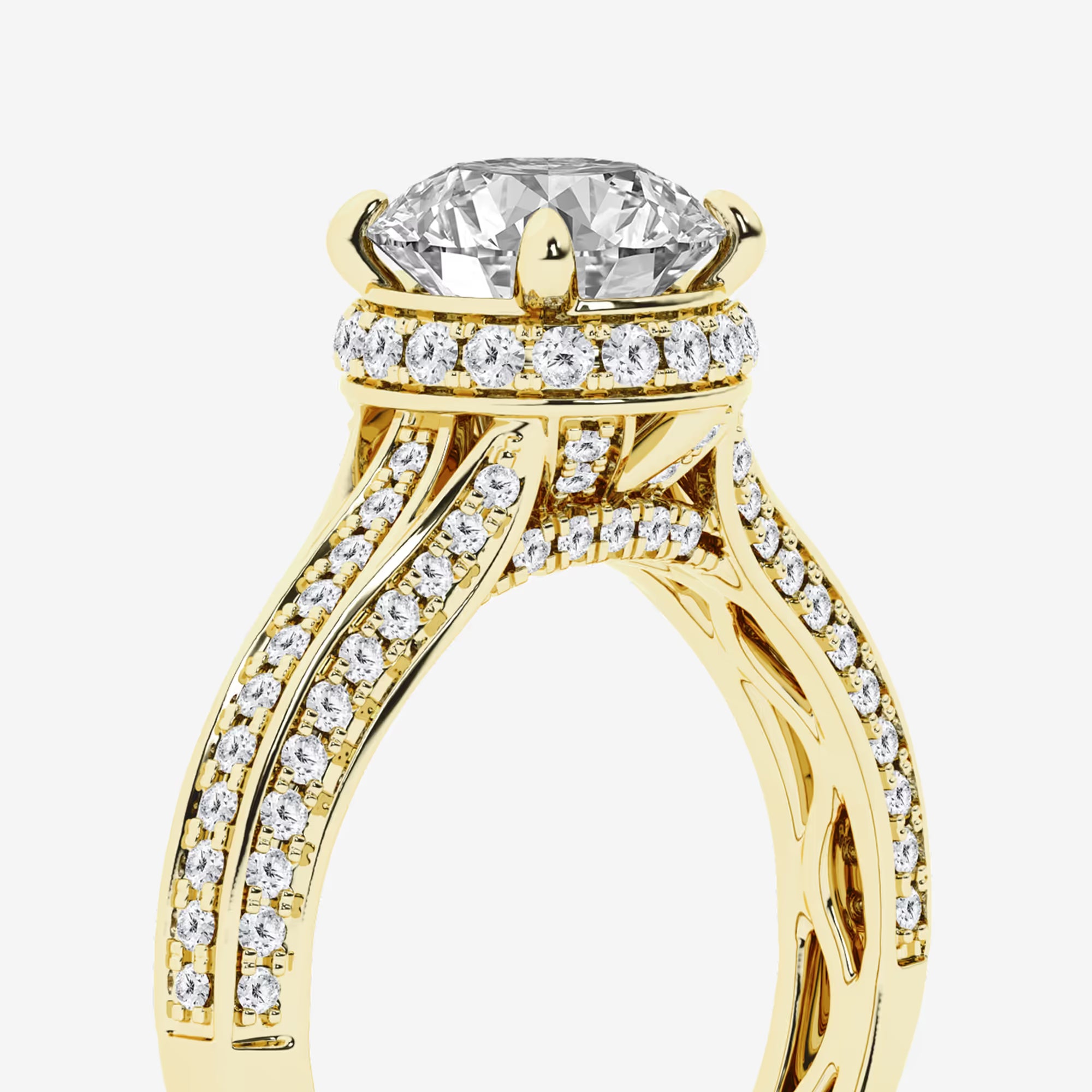 Round Cut Lab Grown Diamond Bridal Set