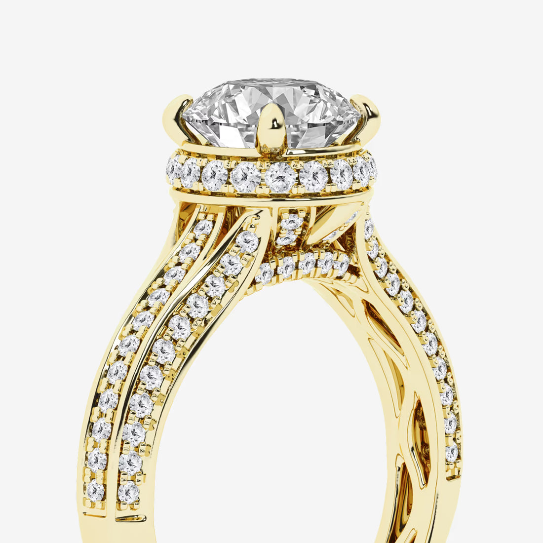 Round Cut Lab Grown Diamond Bridal Set