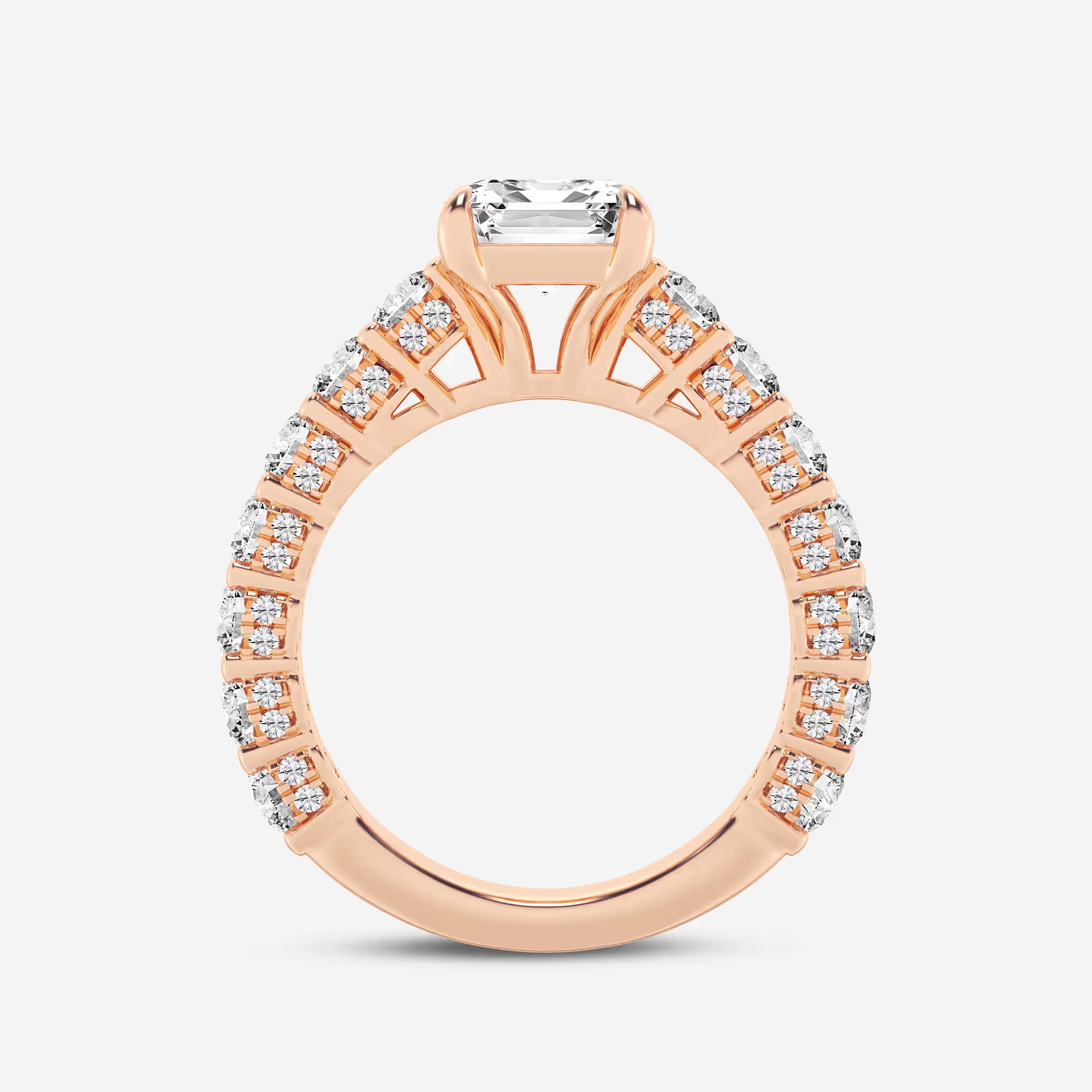 Emerald Cut Lab Diamond Bridal Set