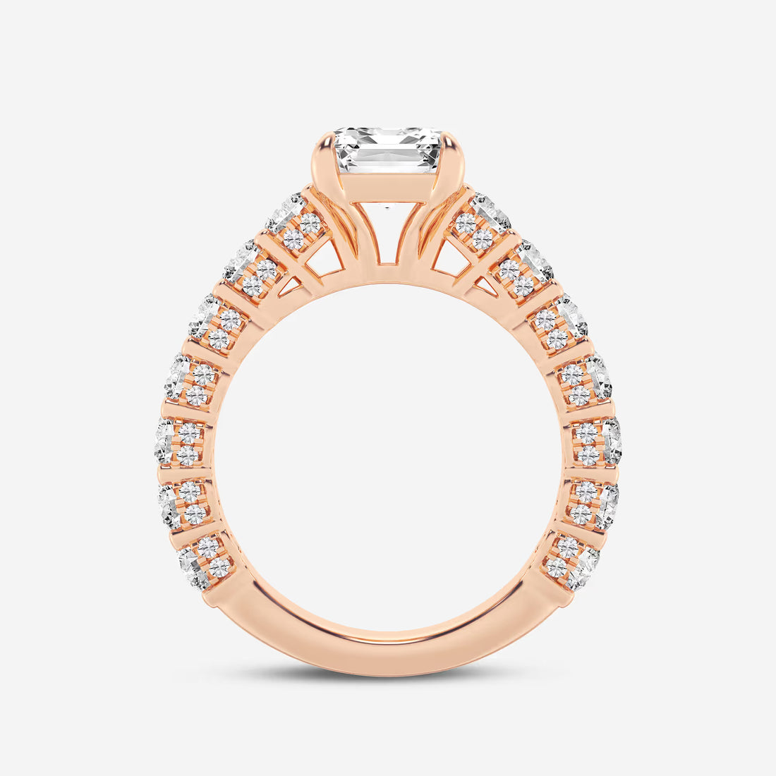 Emerald Cut Lab Diamond Bridal Set