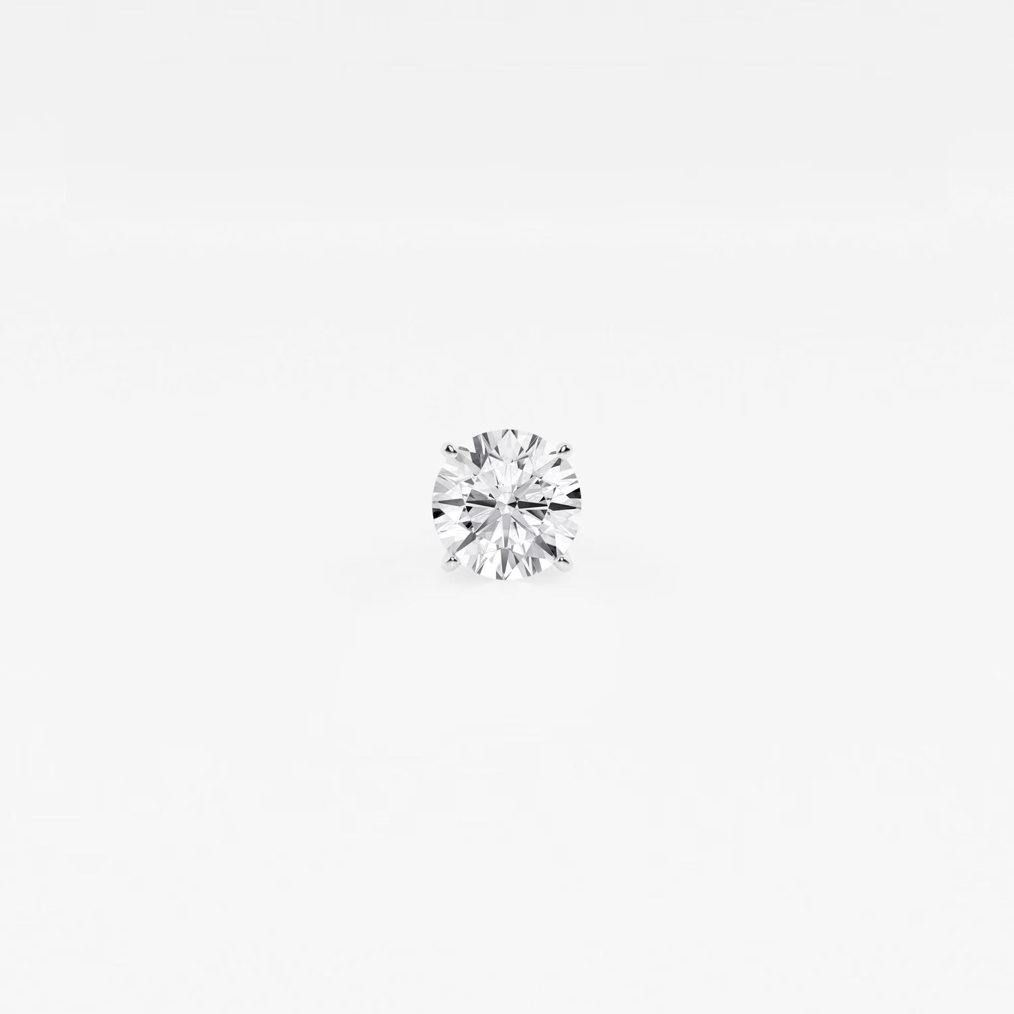 Round Lab Grown Diamond Single Stud Earring in Classic Solitaire Setting