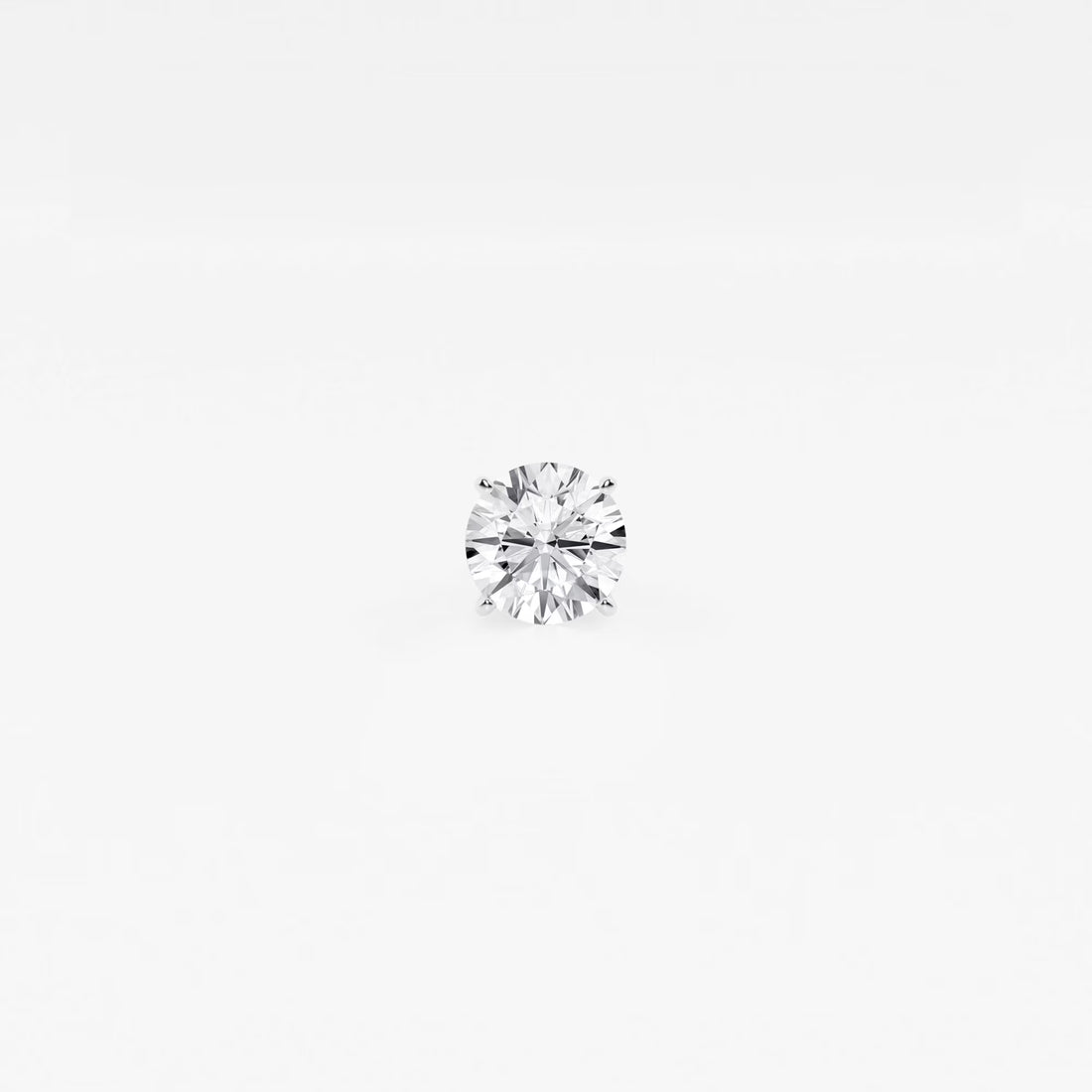 Round Lab Grown Diamond Single Stud Earring in Classic Solitaire Setting