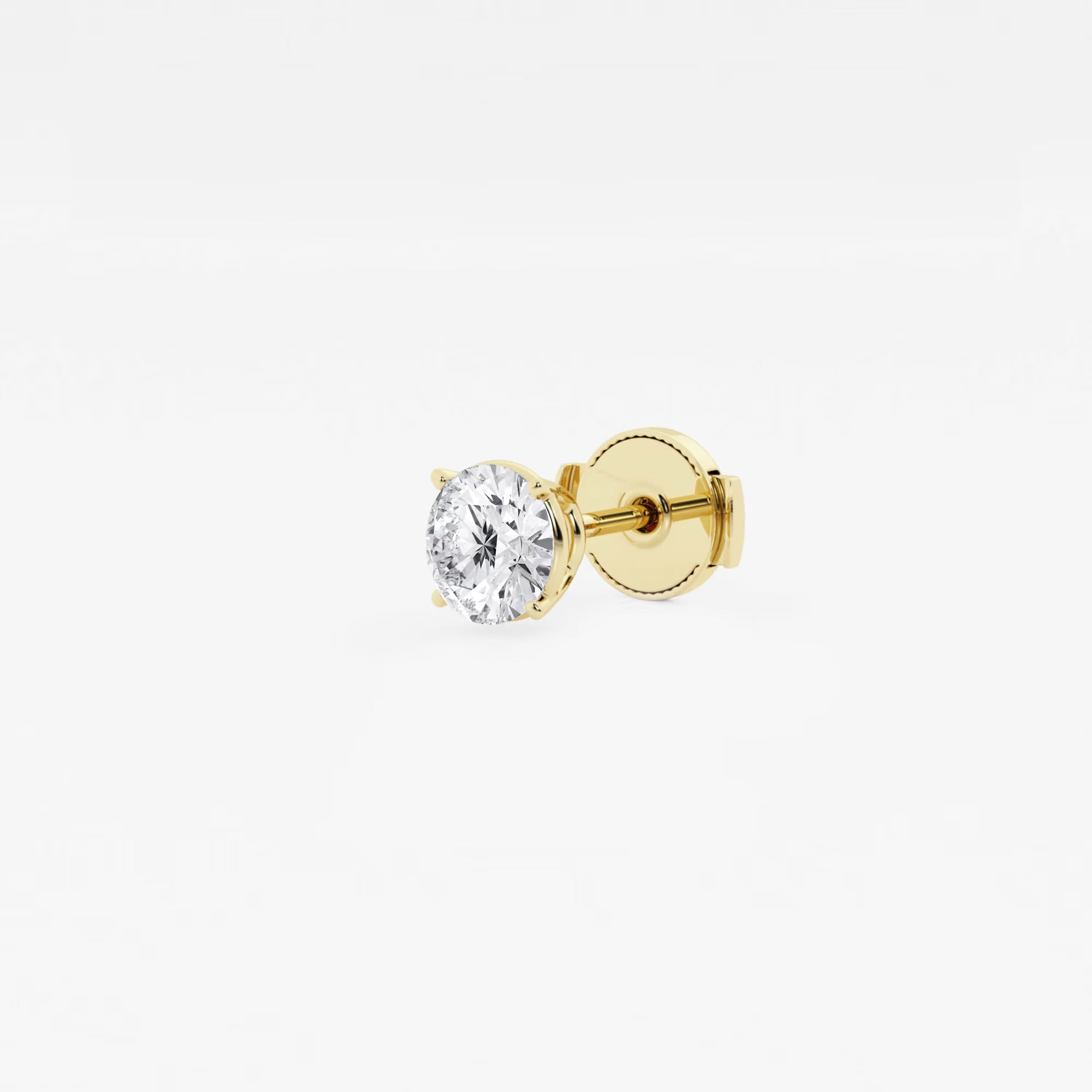 Round Lab Grown Diamond Single Stud Earring in Classic Solitaire Setting