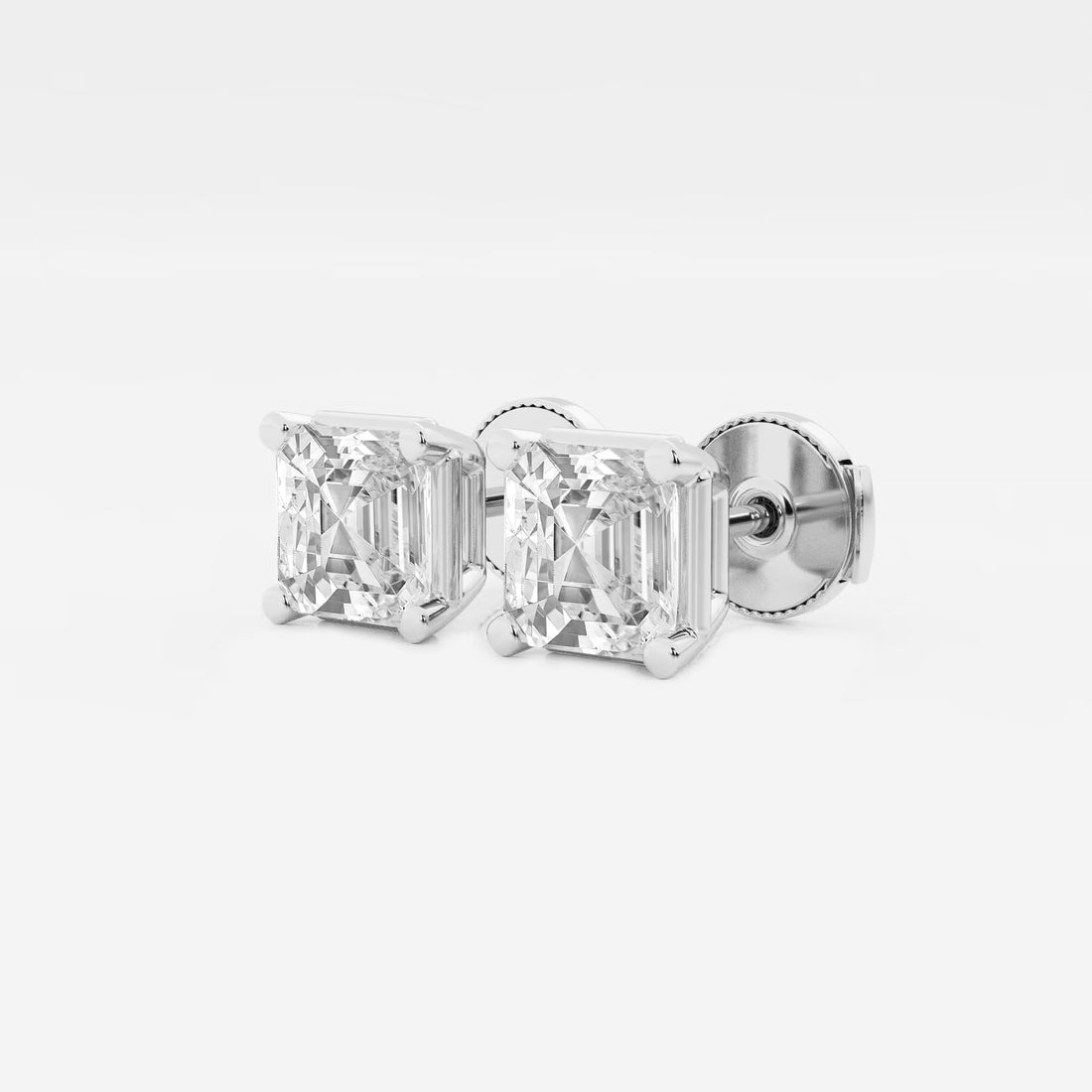 Timeless Asscher Diamond Solitaire Stud Earrings