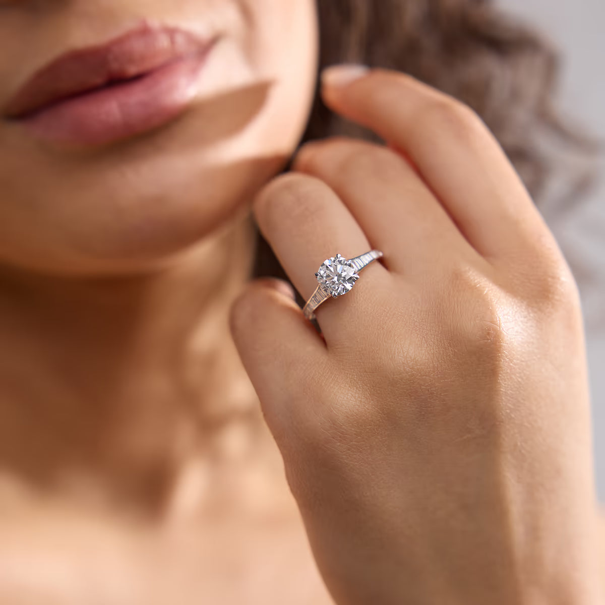 Round Cut Lab Grown Diamond Engagement Ring