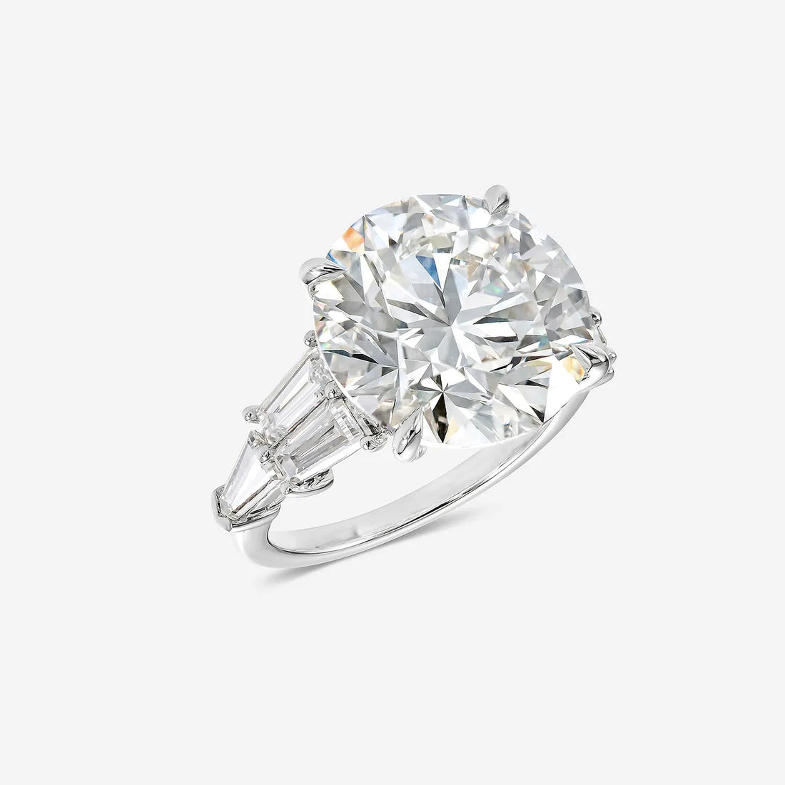 Round Cut Lab Grown Diamond Five Stone Engagement Ring