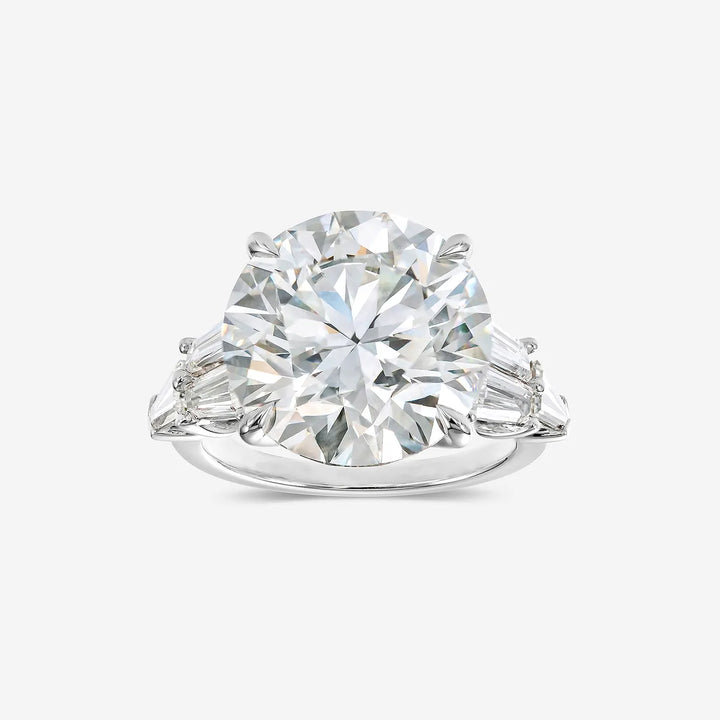 Round Cut Lab Grown Diamond Five Stone Engagement Ring