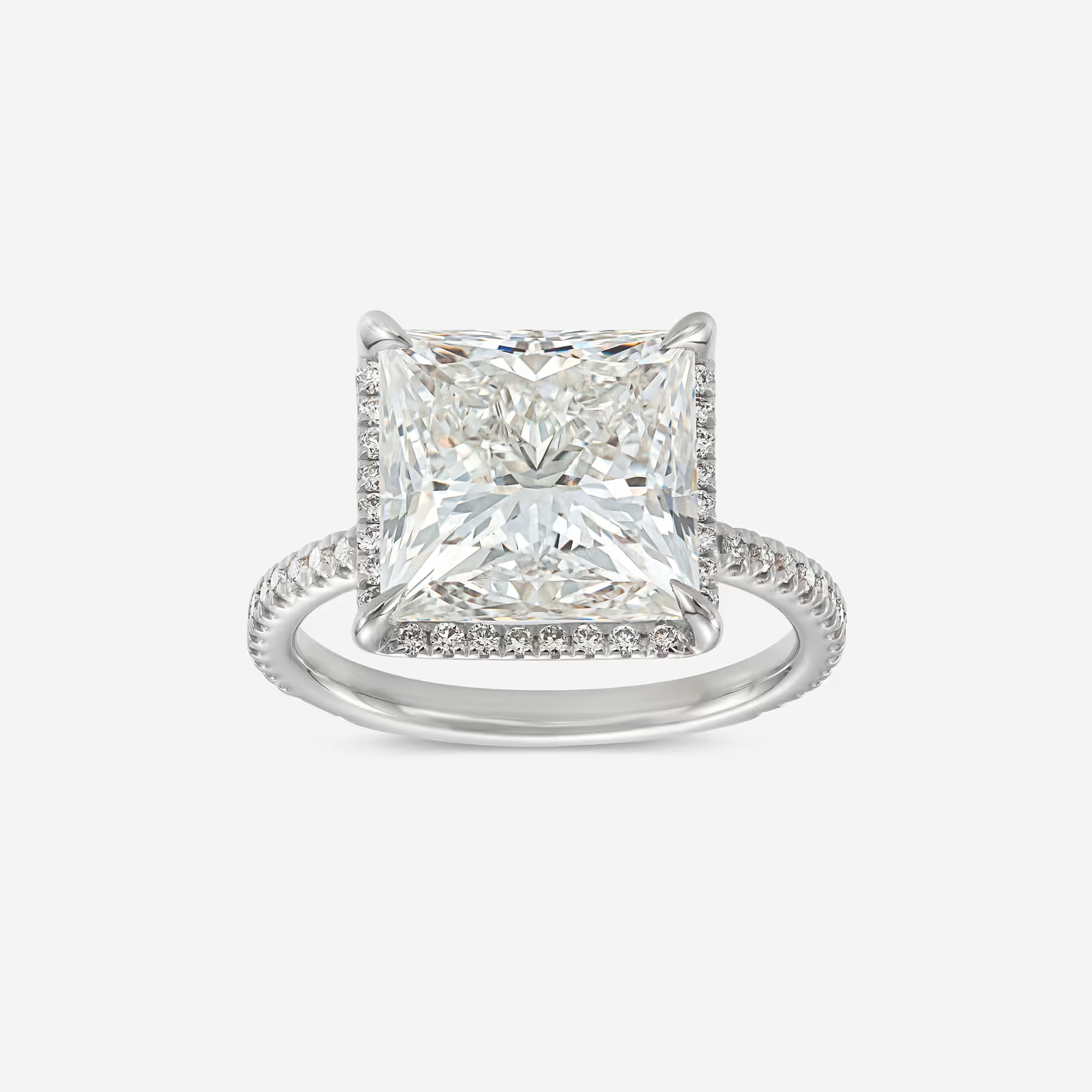 Princess Cut Lab Diamond Halo Engagement Ring