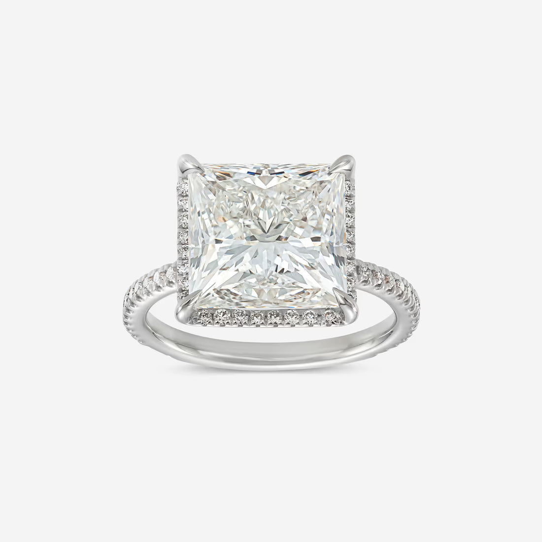 Princess Cut Lab Diamond Halo Engagement Ring