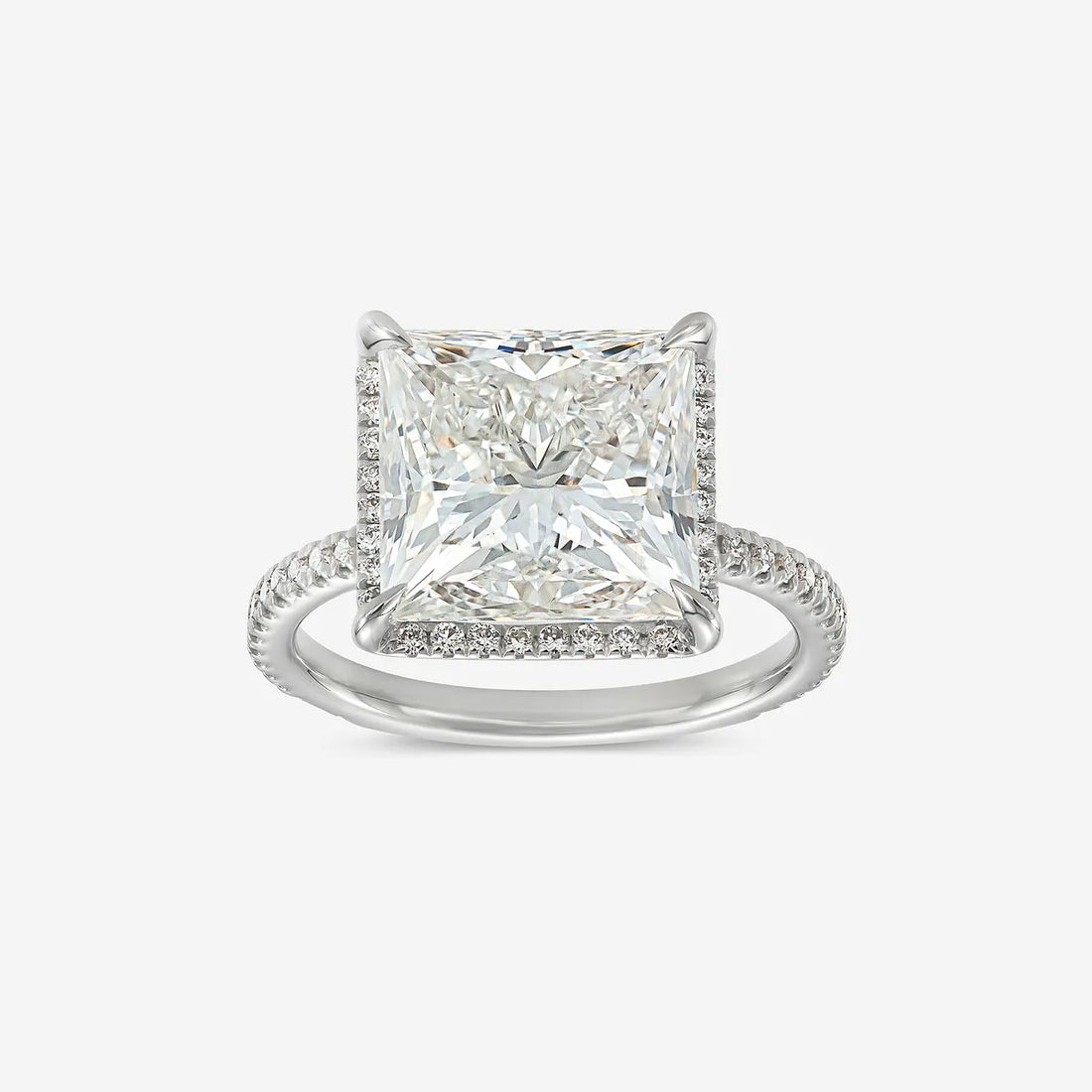 Princess Cut Lab Diamond Halo Engagement Ring