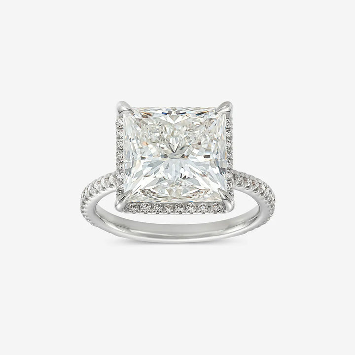 Princess Cut Lab Diamond Halo Engagement Ring