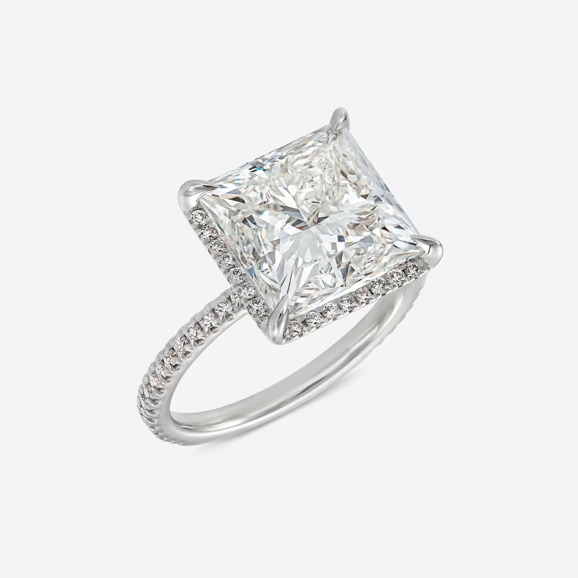 Princess Cut Lab Diamond Halo Engagement Ring