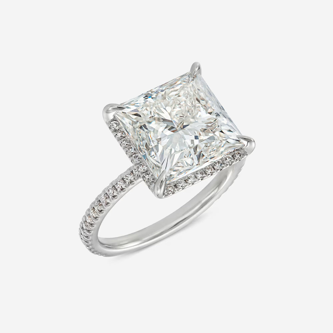 Princess Cut Lab Diamond Halo Engagement Ring