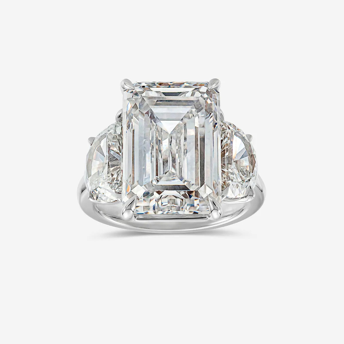 Emerald Cut Lab Diamond Three Stone Ring