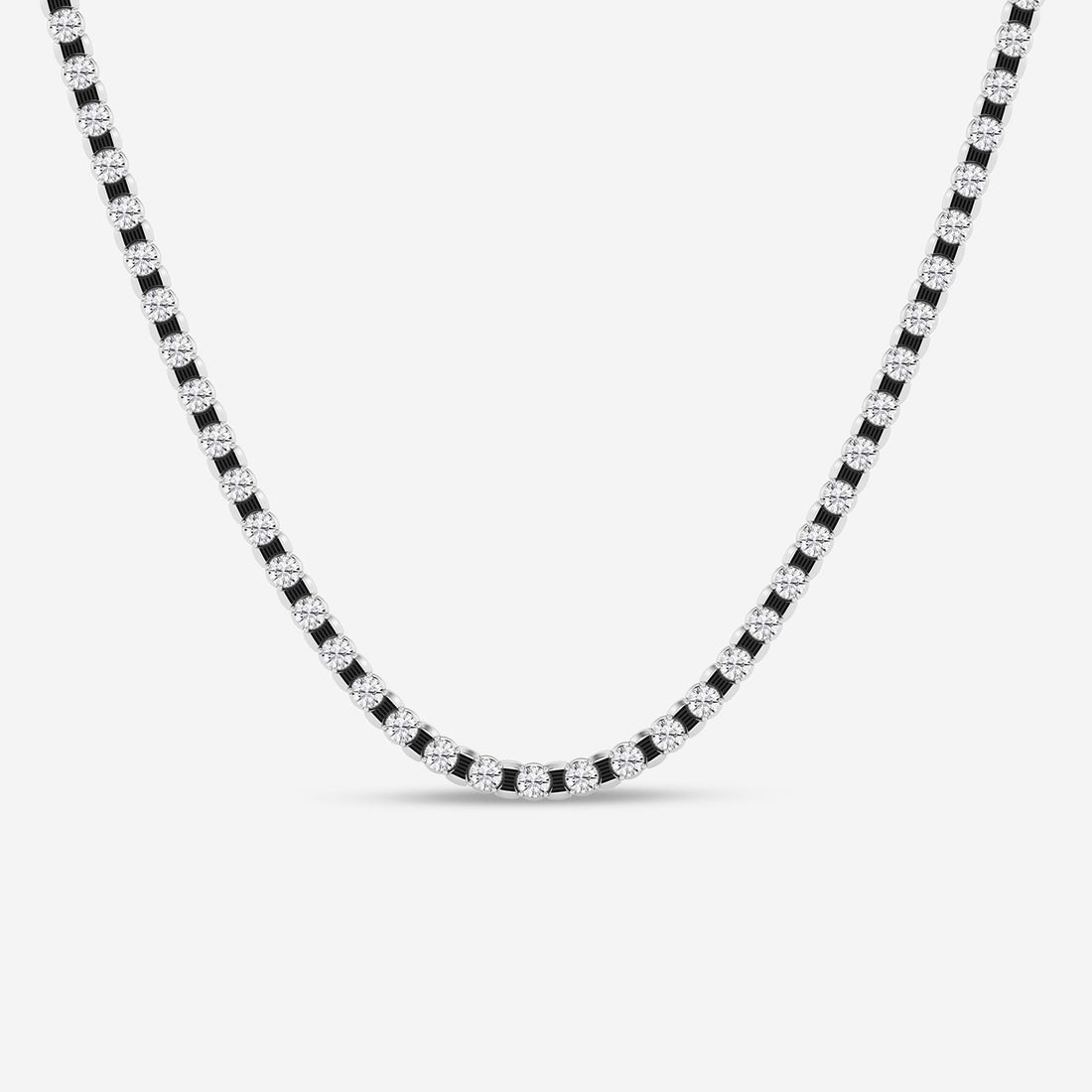 Noiré Round Lab Grown Diamond Tennis Necklace with Black Rhodium