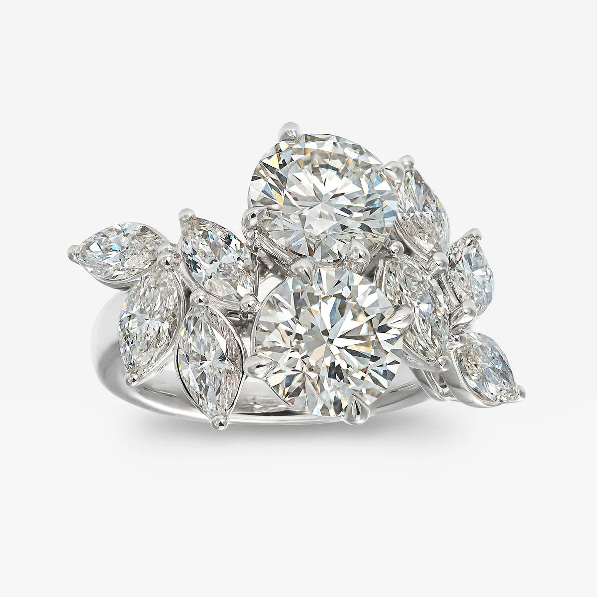 Osaka Inspired Multi Shape Lab Grown Diamond Floral Statement Ring