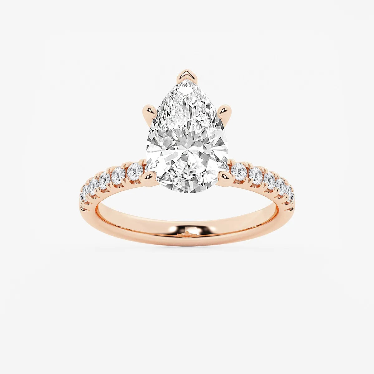 Pear Cut Lab Grown Diamond Engagement Ring