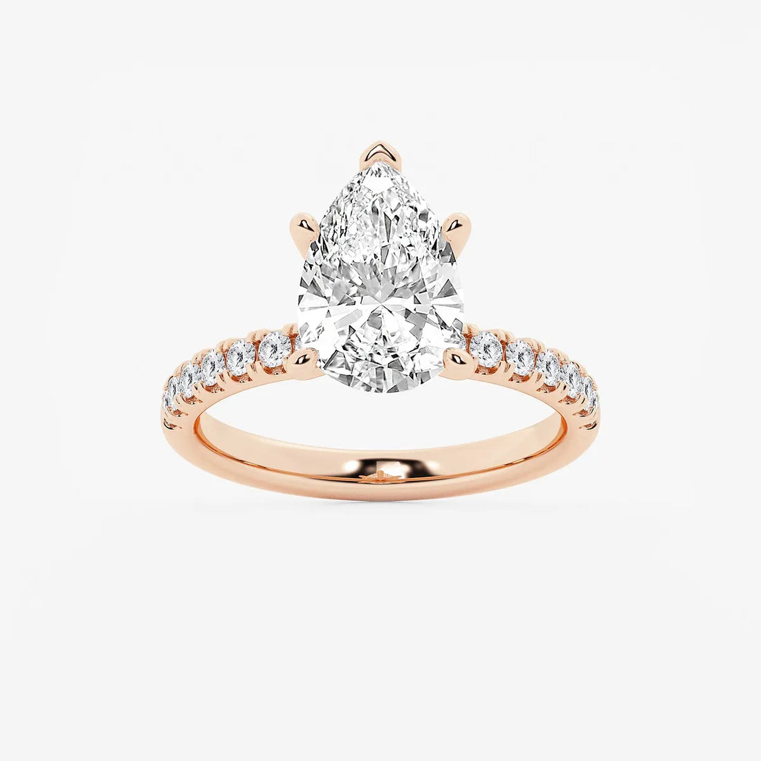Pear Cut Lab Grown Diamond Engagement Ring
