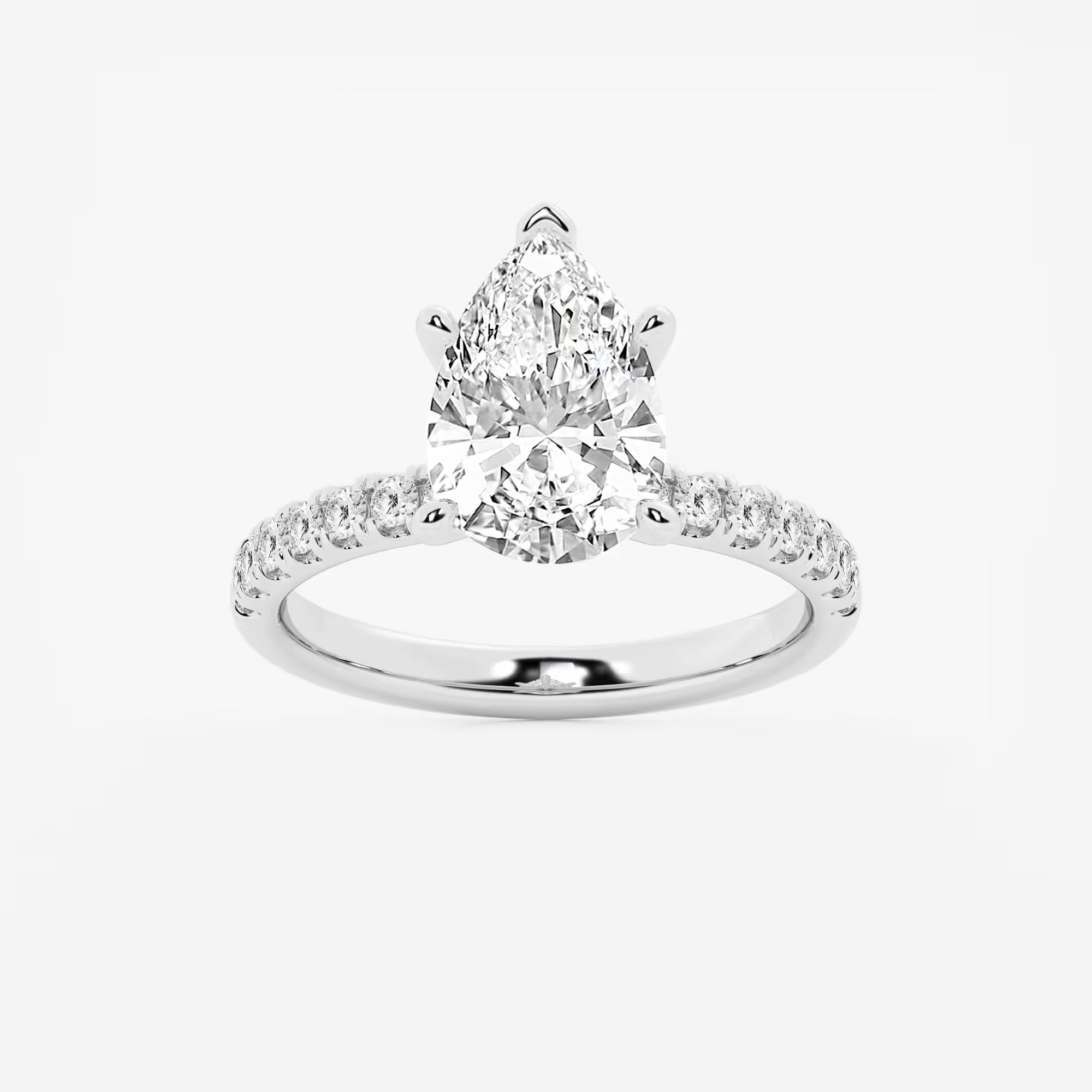 Pear Cut Lab Grown Diamond Engagement Ring