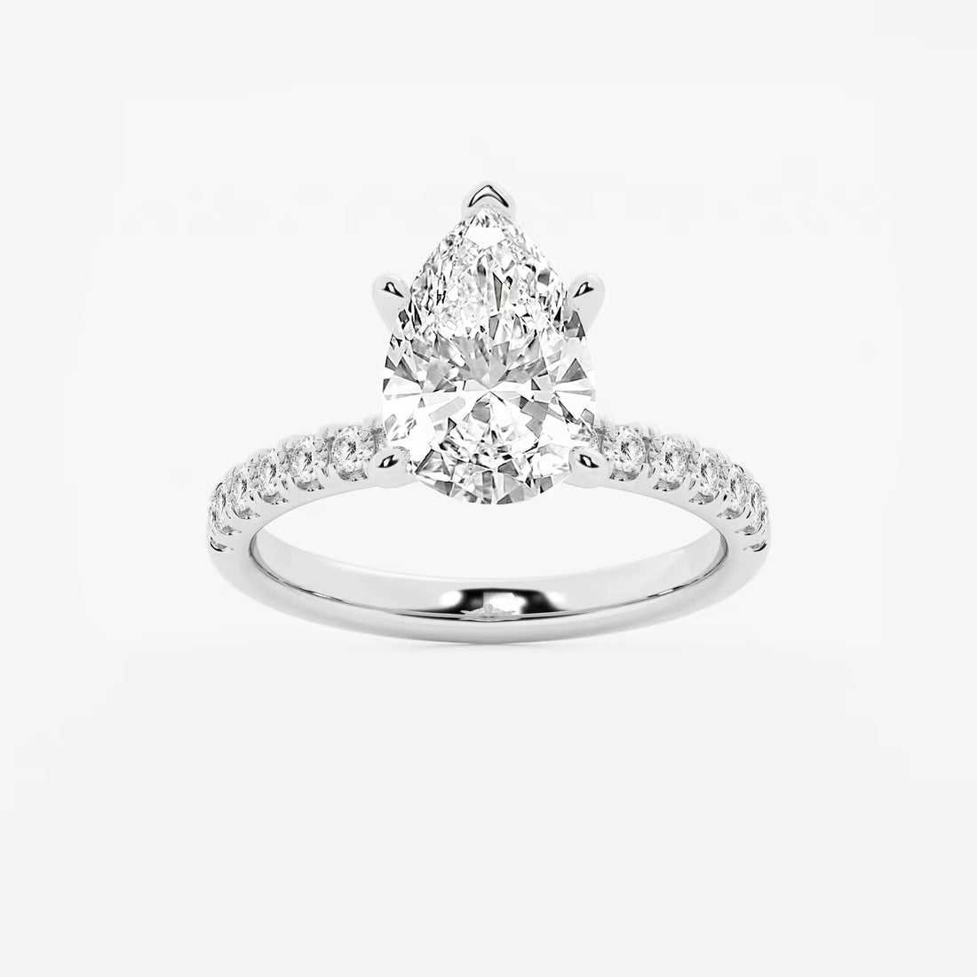 Pear Cut Lab Grown Diamond Engagement Ring