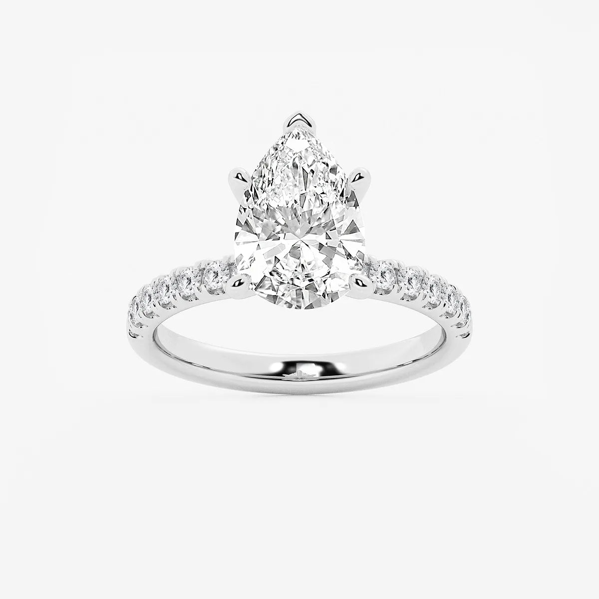 Pear Cut Lab Grown Diamond Engagement Ring