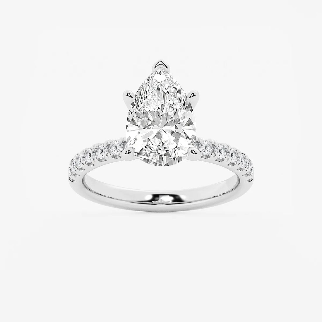 Pear Cut Lab Grown Diamond Engagement Ring