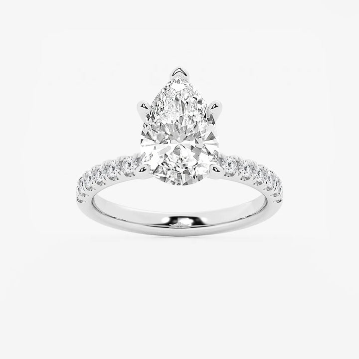 Pear Cut Lab Grown Diamond Engagement Ring