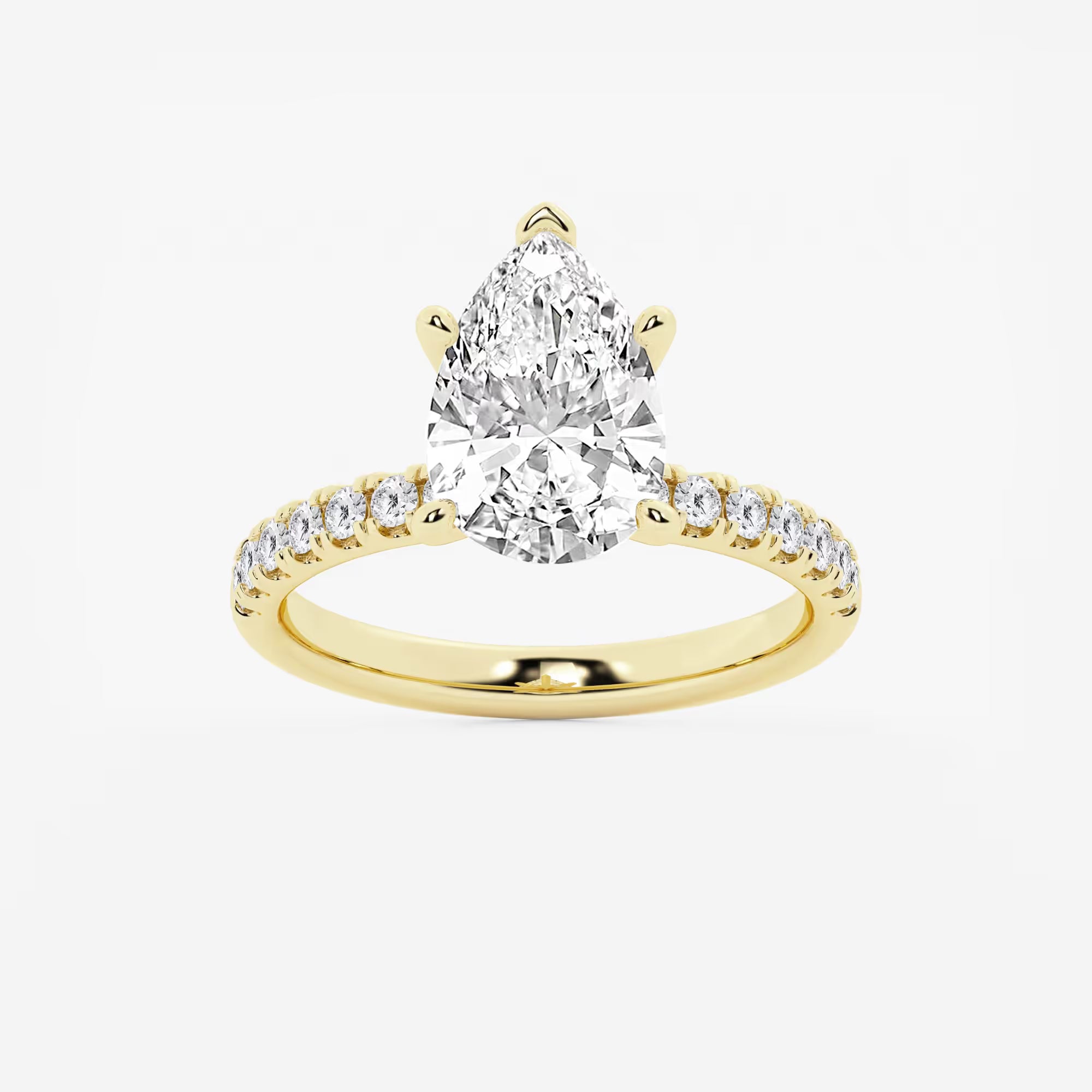 Pear Cut Lab Grown Diamond Engagement Ring