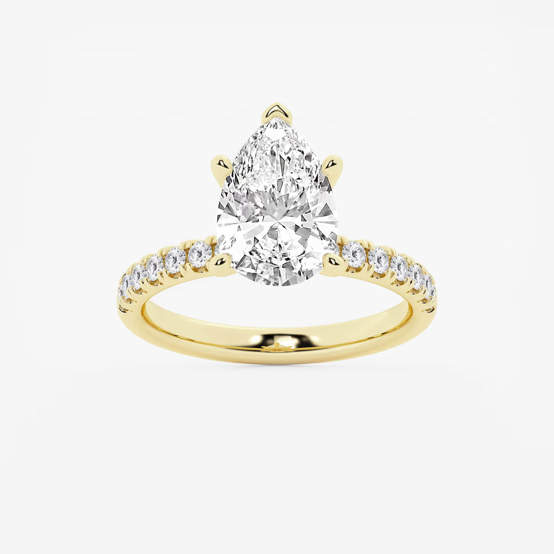 Pear Cut Lab Grown Diamond Engagement Ring