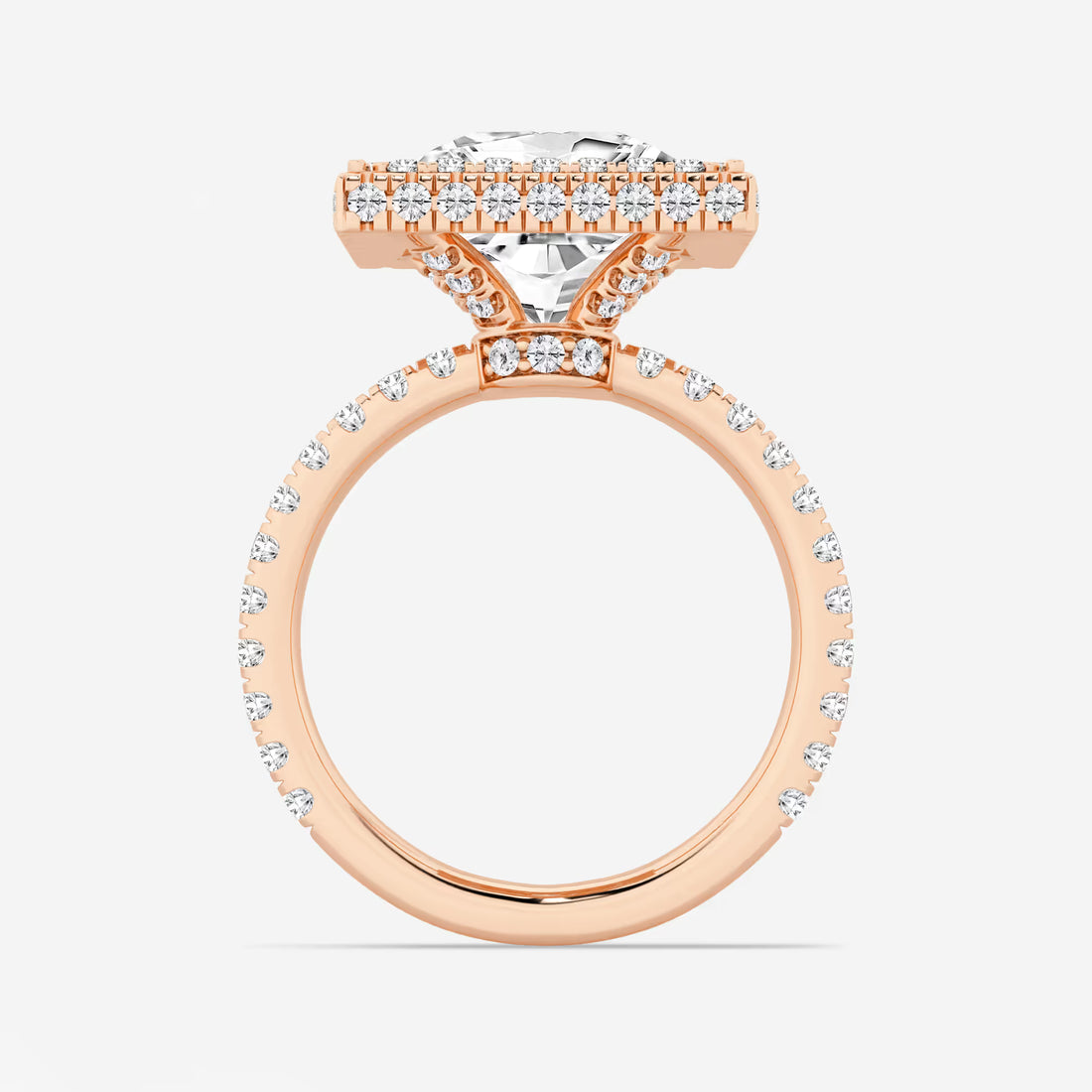 rincess Cut Lab Diamond Double Halo Engagement Ring