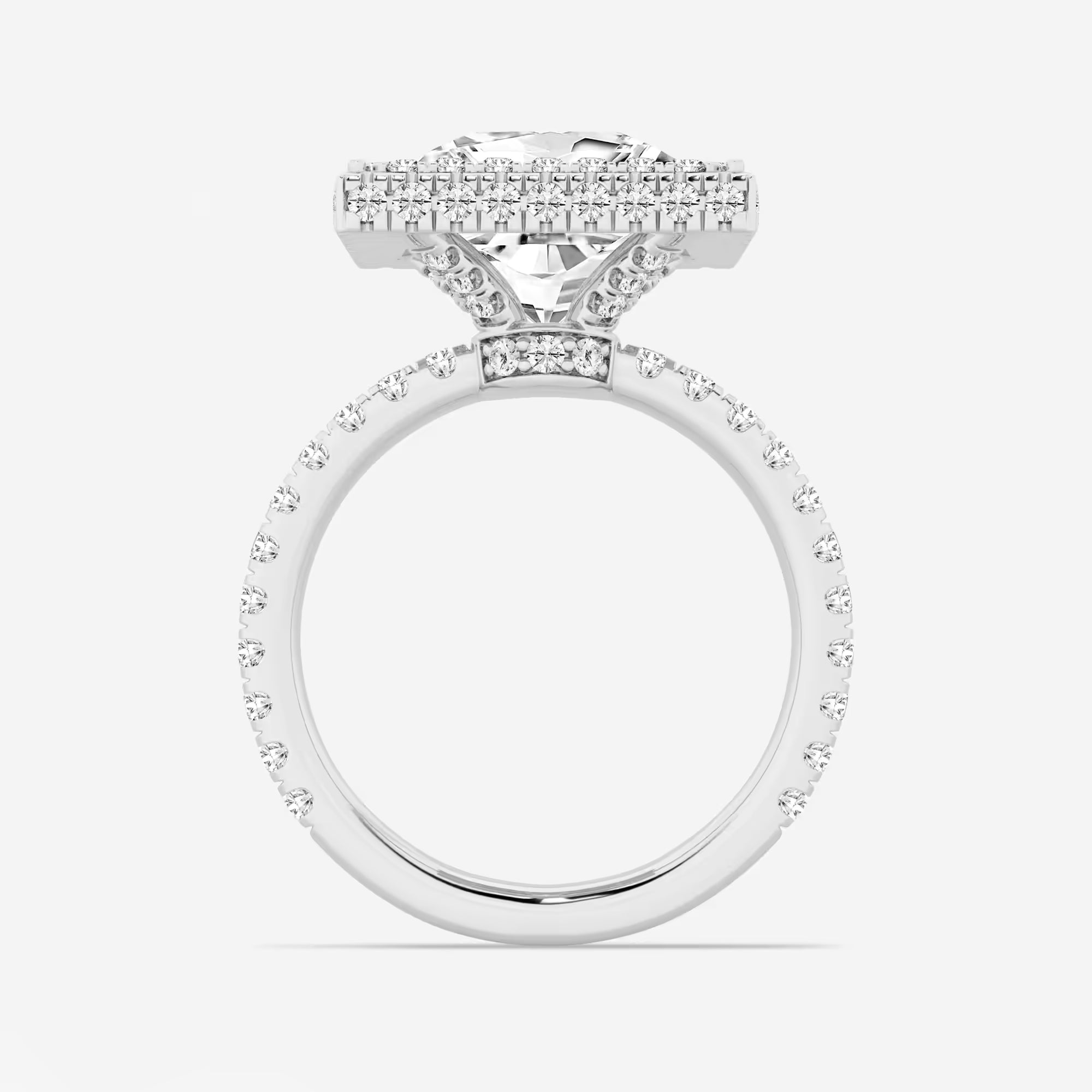 rincess Cut Lab Diamond Double Halo Engagement Ring