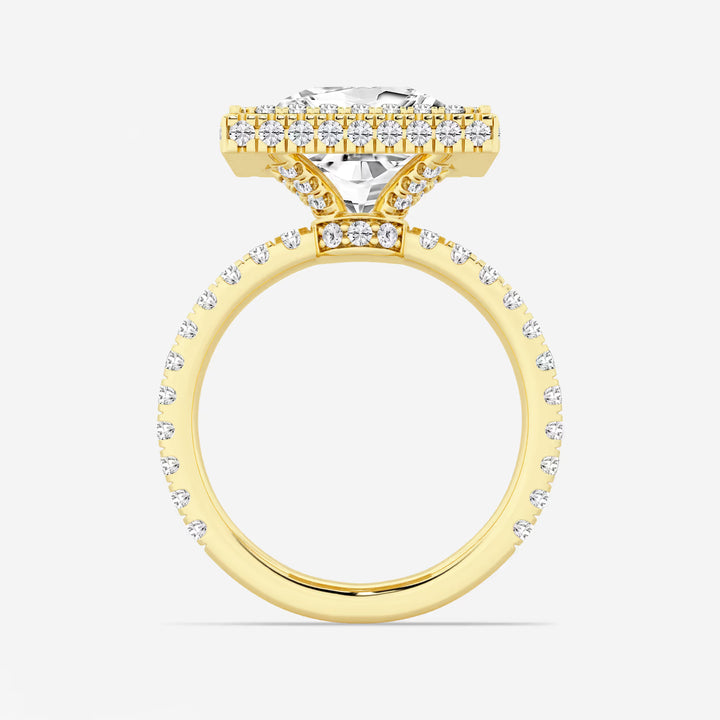 rincess Cut Lab Diamond Double Halo Engagement Ring
