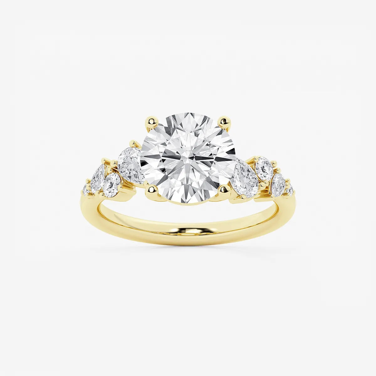 Round Cut Lab Grown Diamond Engagement Ring
