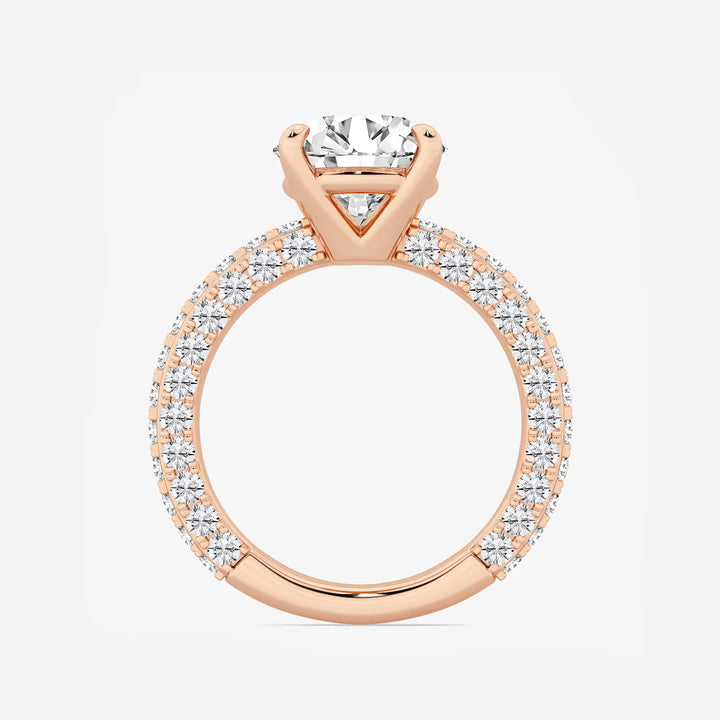 Round Cut Lab Grown Diamond Hidden Halo Engagement Ring