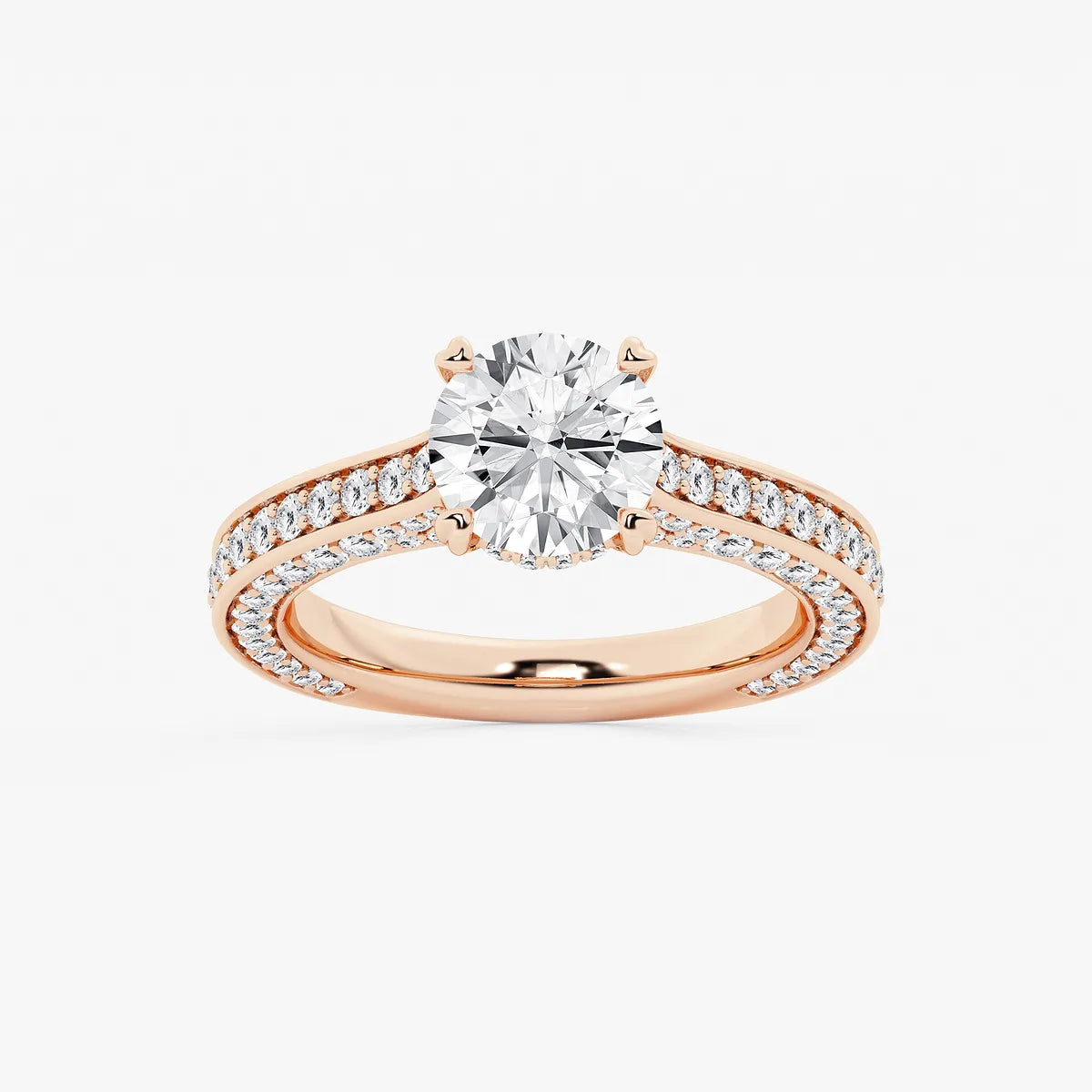 Round Cut Lab Grown Diamond Engagement Ring