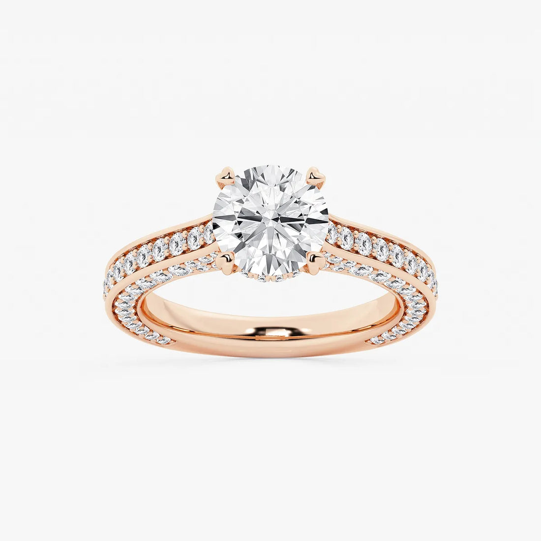 Round Cut Lab Grown Diamond Engagement Ring