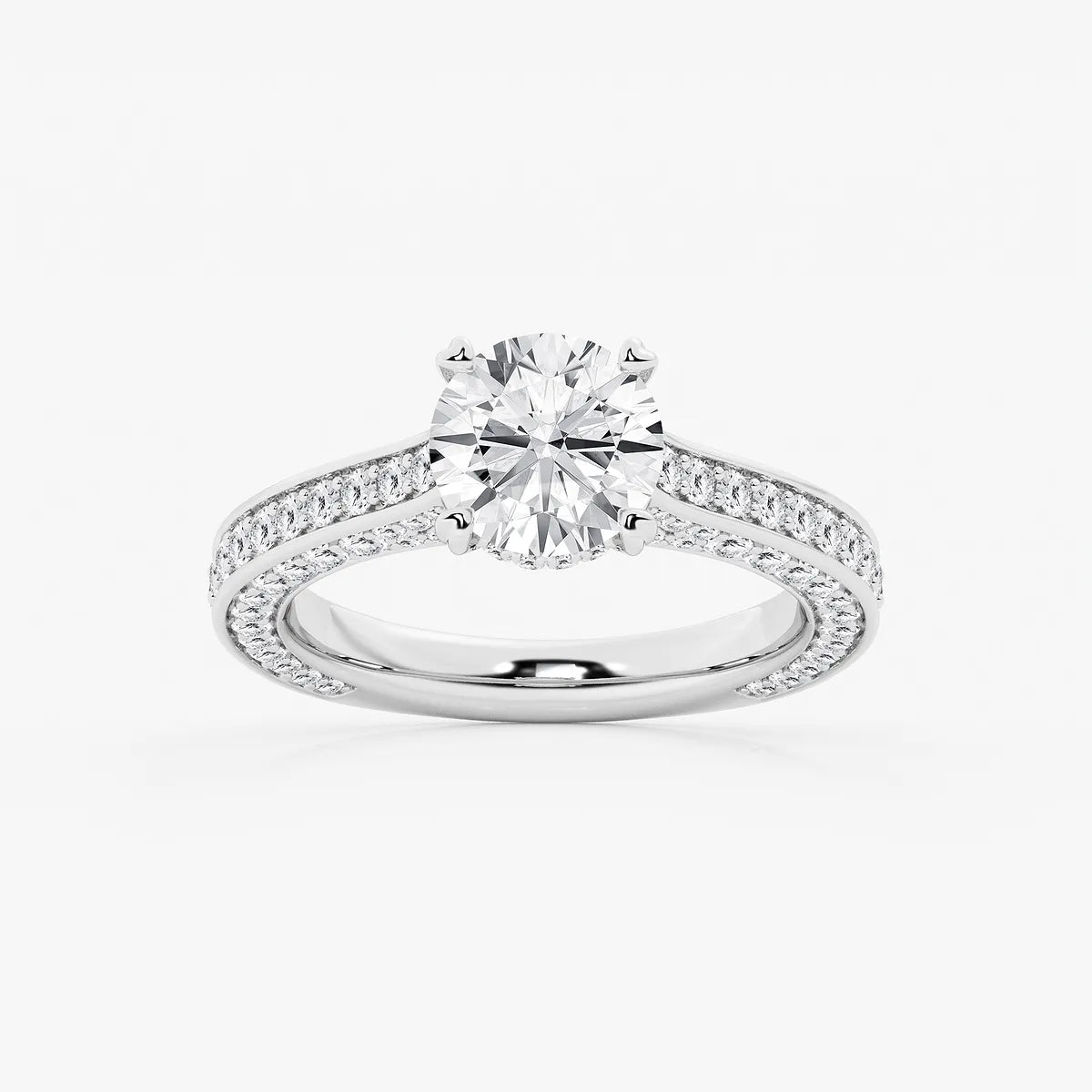 Round Cut Lab Grown Diamond Engagement Ring