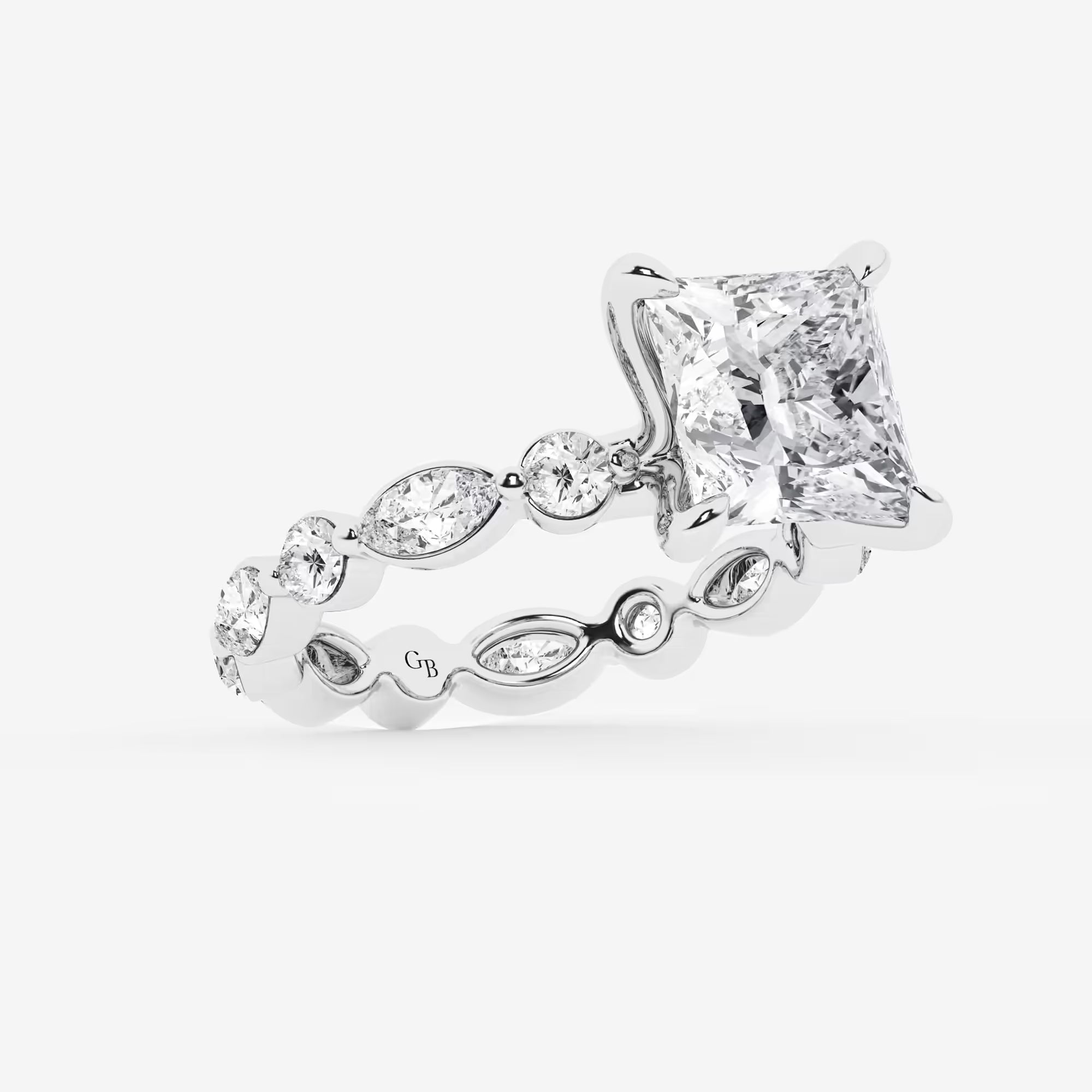 Princess Cut Lab Diamond Engagement Ring