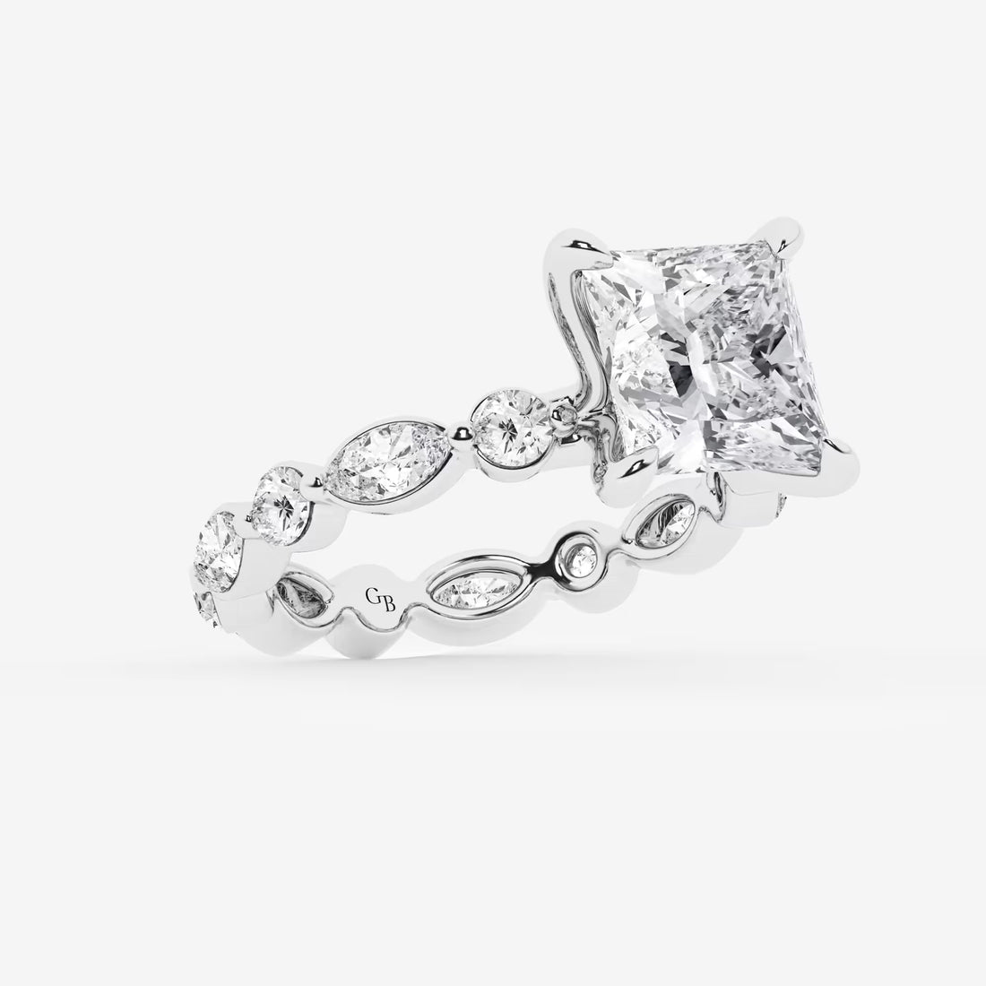 Princess Cut Lab Diamond Engagement Ring